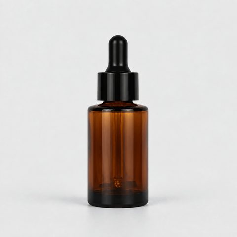 Frasco de vidrio ámbar con gotero · 30 mL